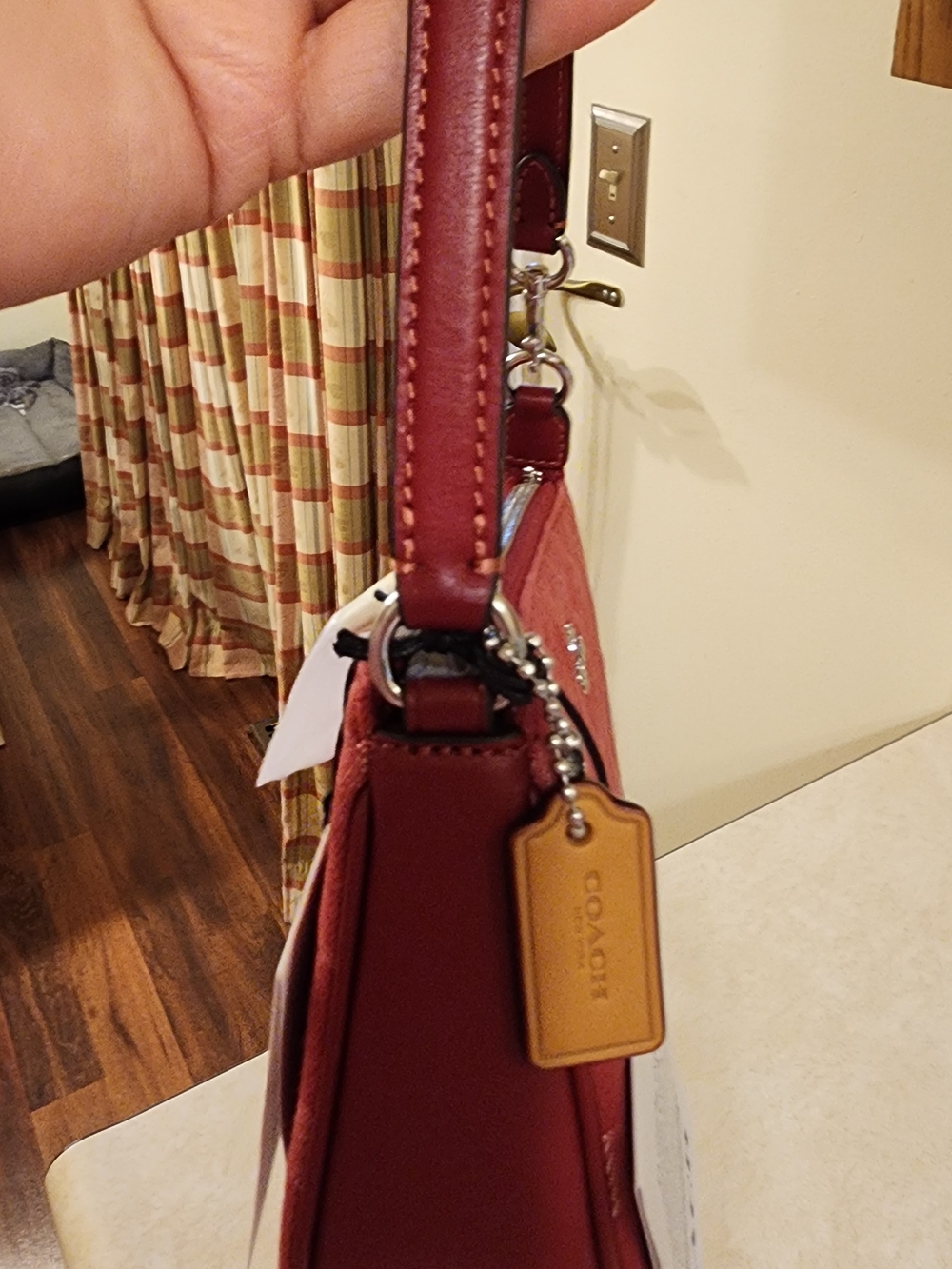 Coach Nolita 19 wristlet in signature red denim.  - Picture 4 of 11